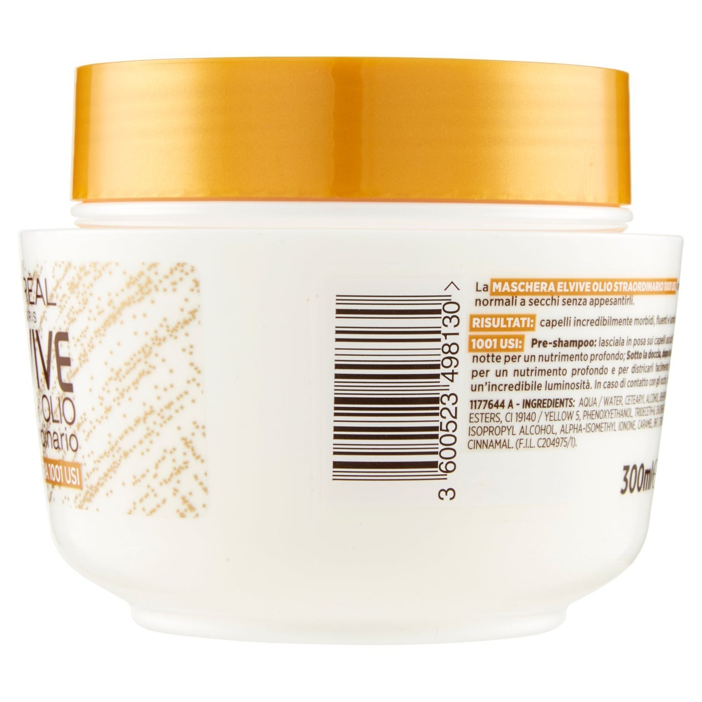 l'Oréal Paris Maschera Nutriente Elvive Olio Straordinario Olio Fine di Cocco per Capelli da Normali a Secchi - 300 ml, 1 pezzo