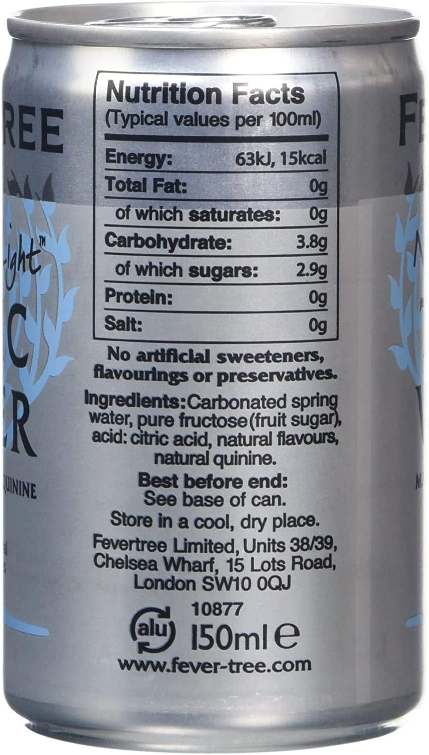 Fever-Tree Refreshingly Light Premium Indian Tonic Water 15 x 150ml Cans
