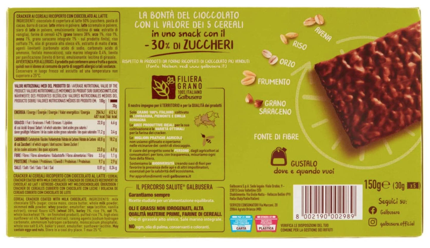 3 x 150gr Galbusera Cereali G Cracker al cioccolato