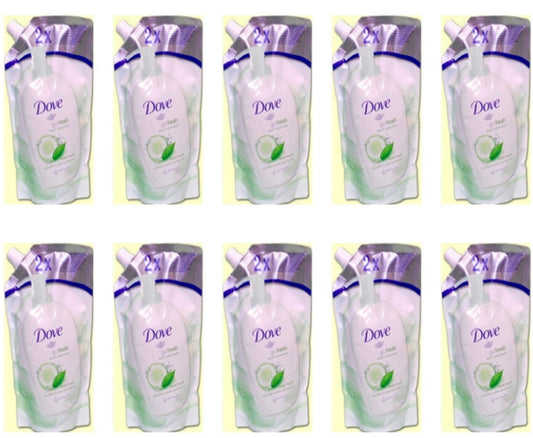 10 x DOVE Sapone Liquido Fresh Touch Ricarica 500 Ml