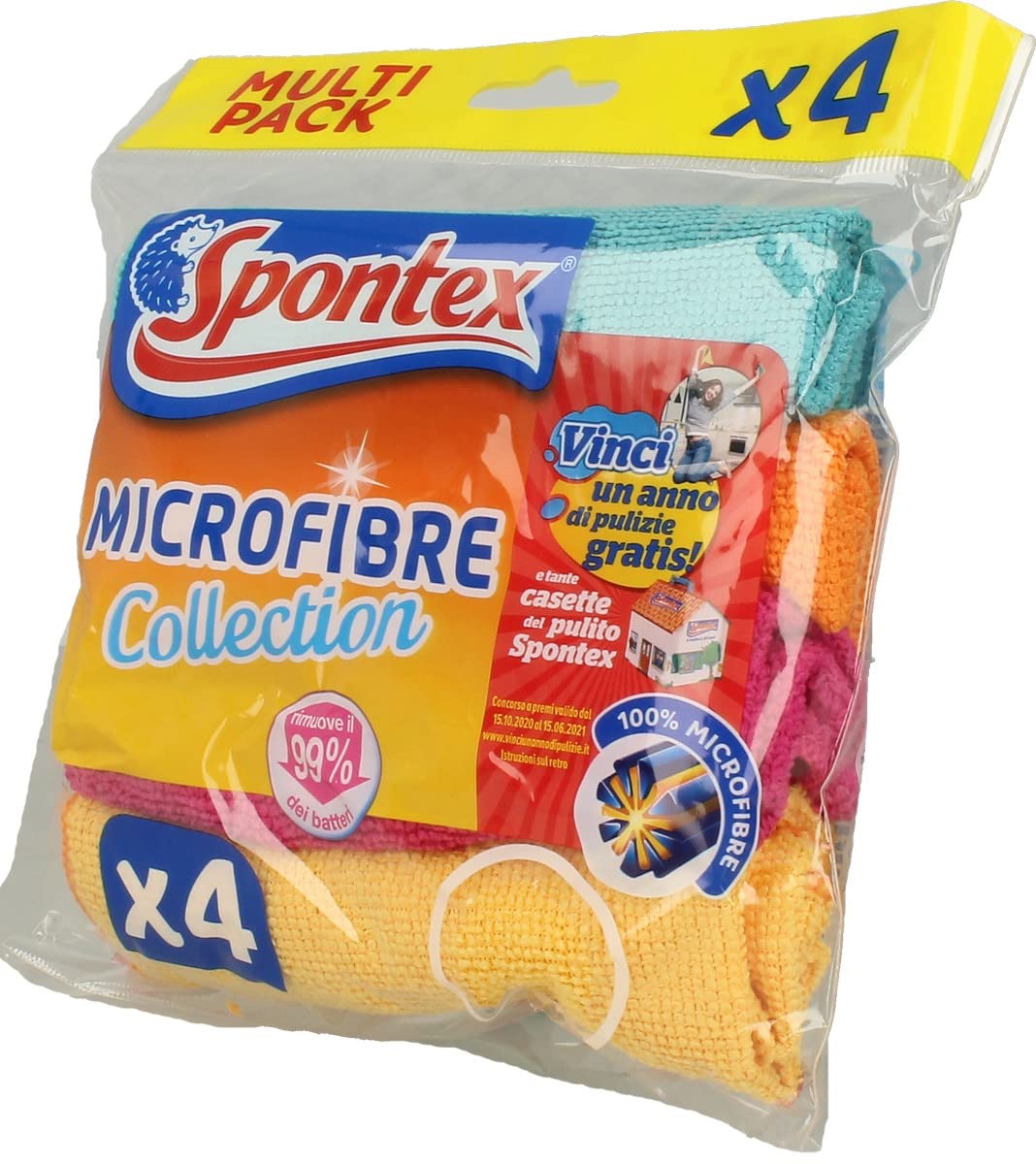 Spontex Panni in Microfibre Multiuso - Pacco da 4 x 20 gr