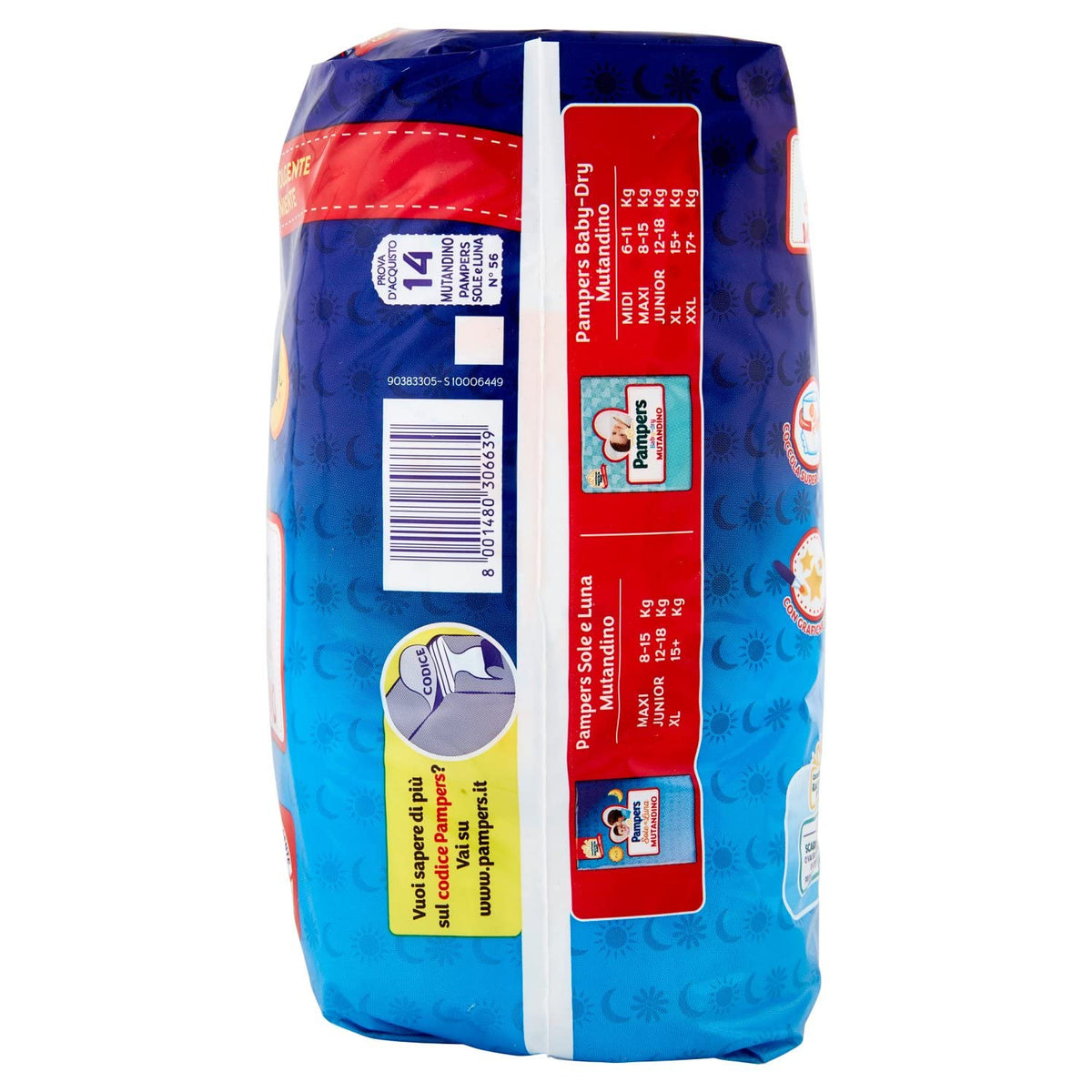 PAMPERS SOLE&LUNA MUTANDINA JUNIOR x14 pezzi