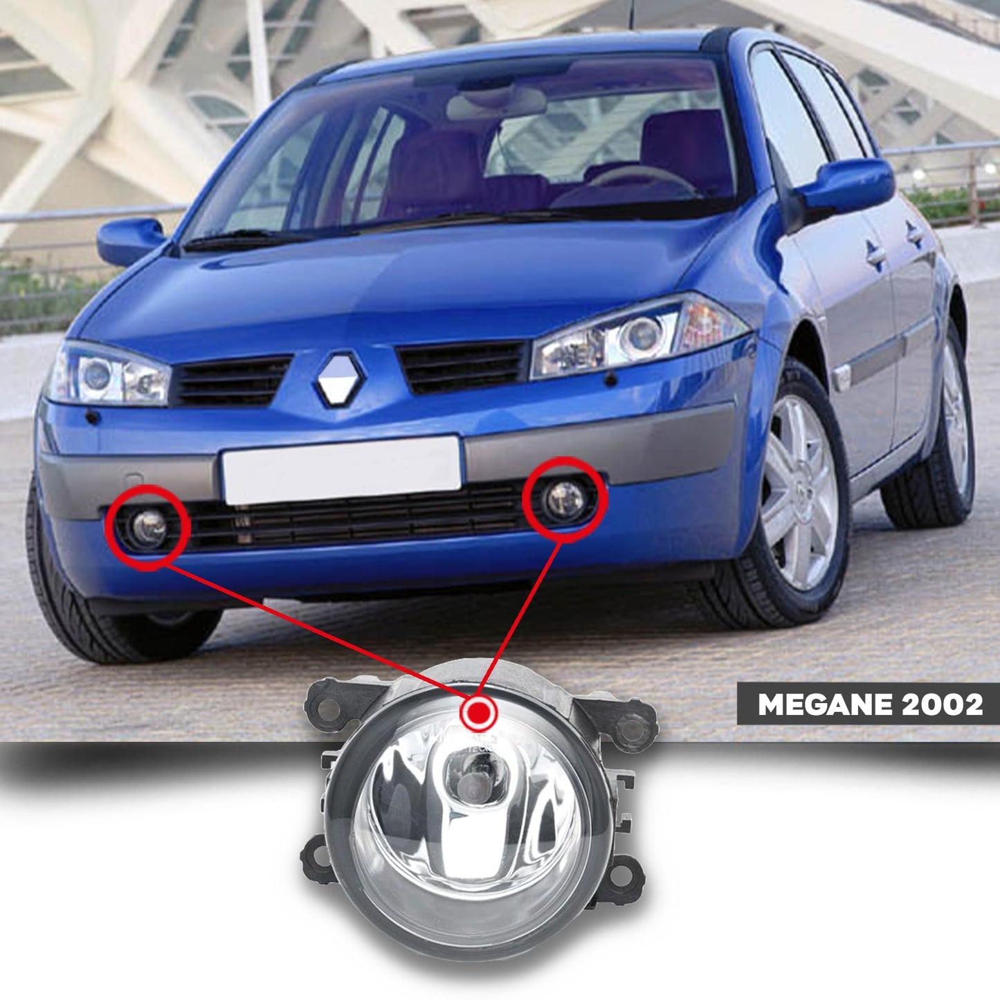 CG94 - Fendinebbia Compatibile per Auto R. MEGANE 2002 DX=SX