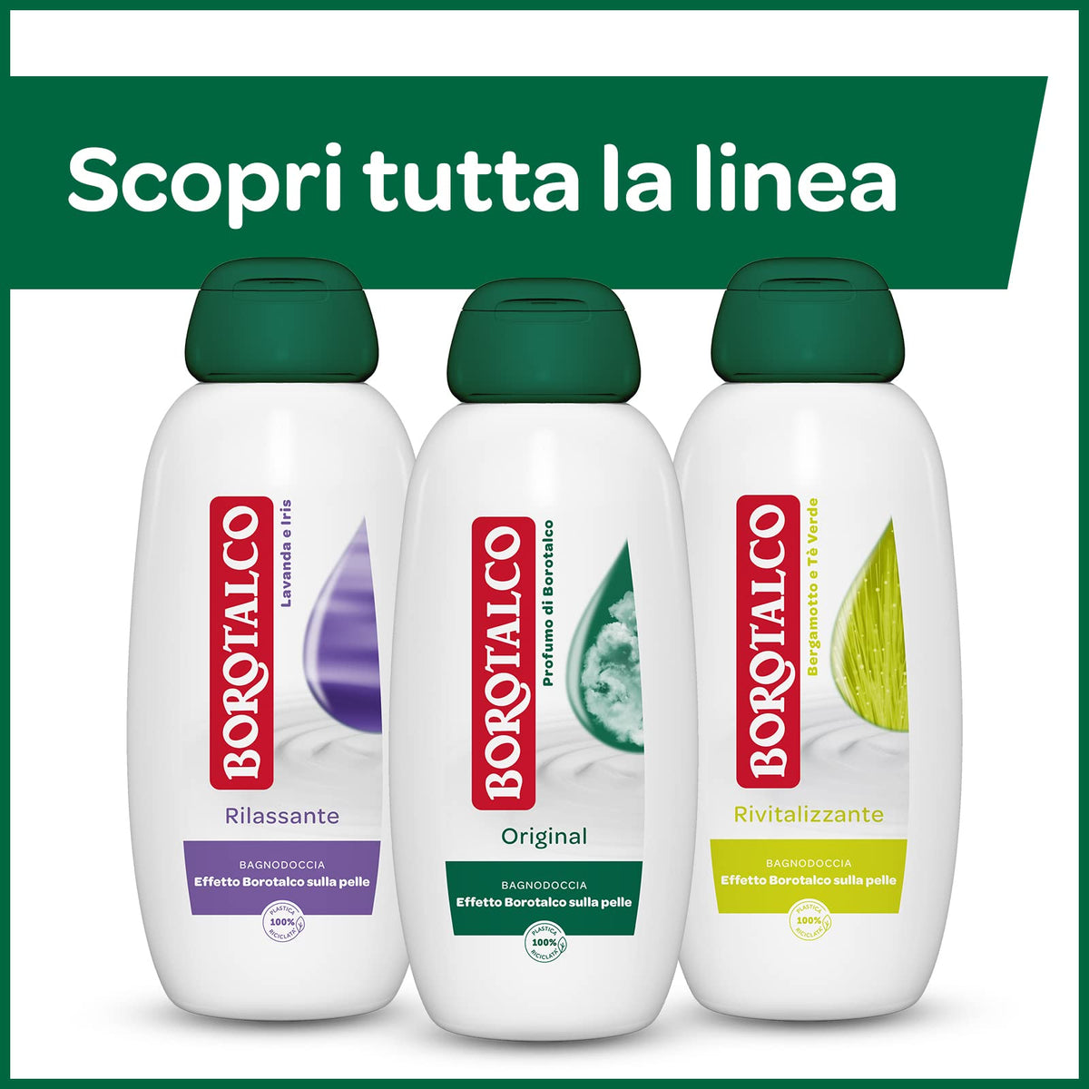 Borotalco Bagnodoccia Rinfrescante Muschio Bianco, Bagnoschiuma Corpo, Freschezza Avvolgente, Effetto Borotalco sulla Pelle, Dermatologicamente Testato, 2 Flaconi da 600 ml