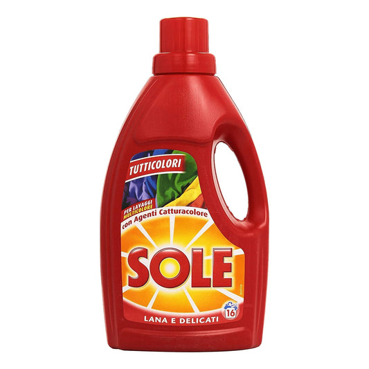 6 x Sole Detersivo Lana & capi delicati Colori 1 litro Pulizia 16 lavaggi
