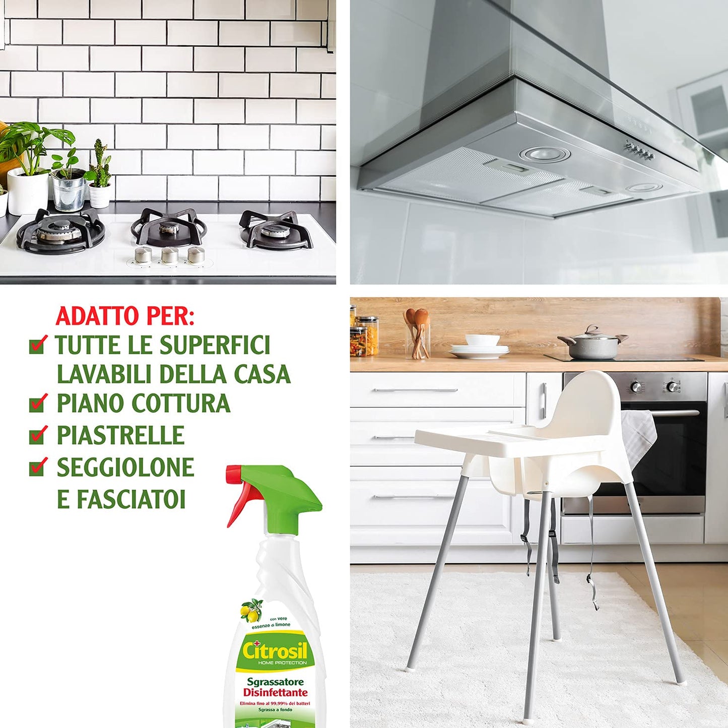 Citrosil Home Protection - Sgrassatore Disinfettante con Vere Essenze di Limone, 650 ml