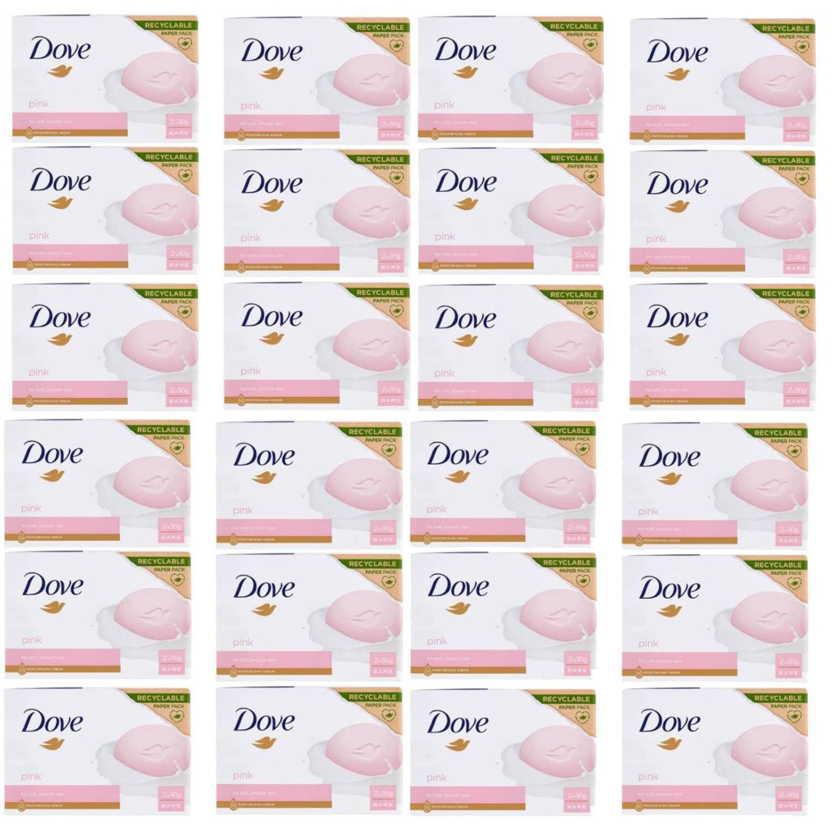 Dove Beauty Cream Bar Saponetta Solida Idratante Pink 2X90 Gr 24 Unità