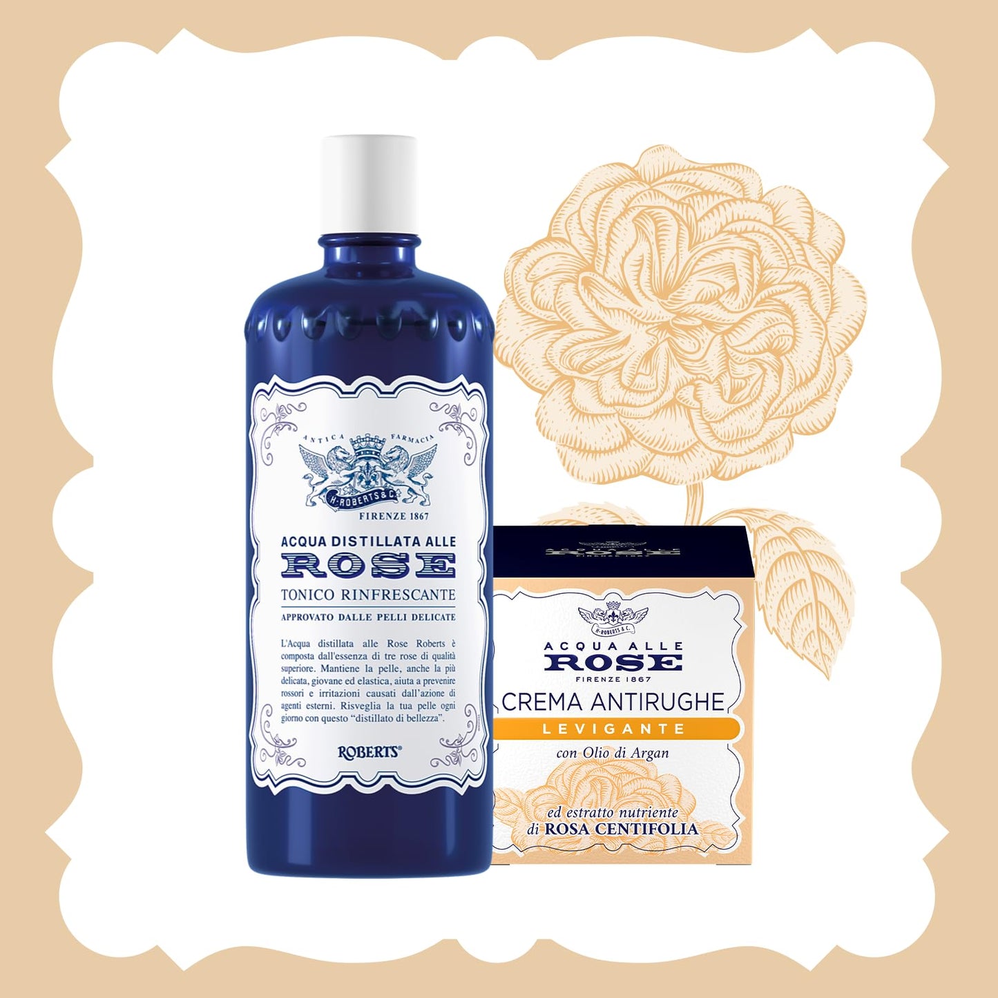 Acqua alle Rose, Tonico Viso con Acqua Distillata Alle Rose - Formula Rinfrescante con Proprietà Idratanti e Tonificanti, Rende la Pelle Giovane ed Elastica - 1 Confezione da 100 ml