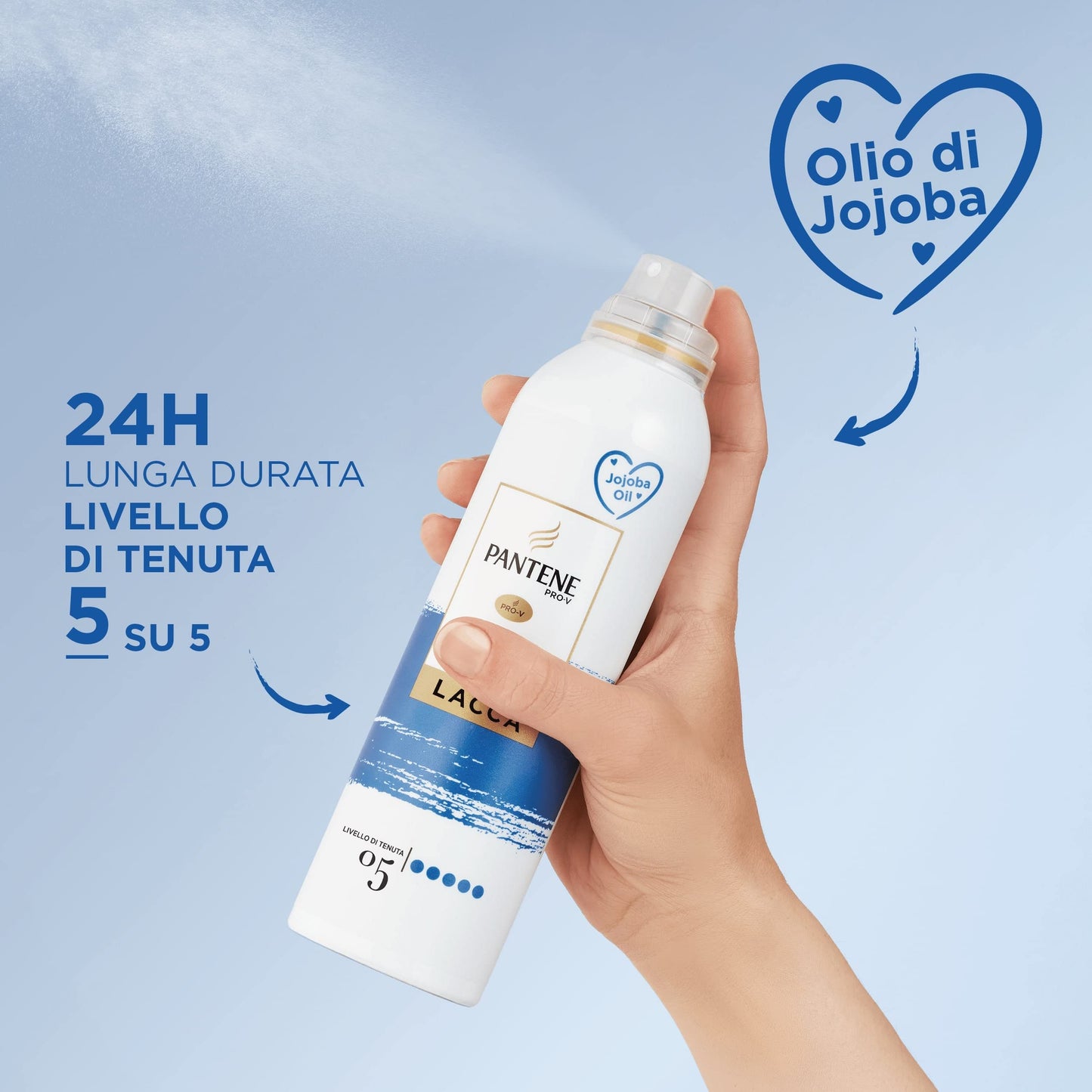 Pantene Pro-V Lacca Per Capelli, Extra Forte, Con Olio Di Jojoba, Termoprotettore, Fissa Il Tuo Look A Lungo Senza Effetto Cartone, Protegge Da Umidità E Raggi UV, 250ML