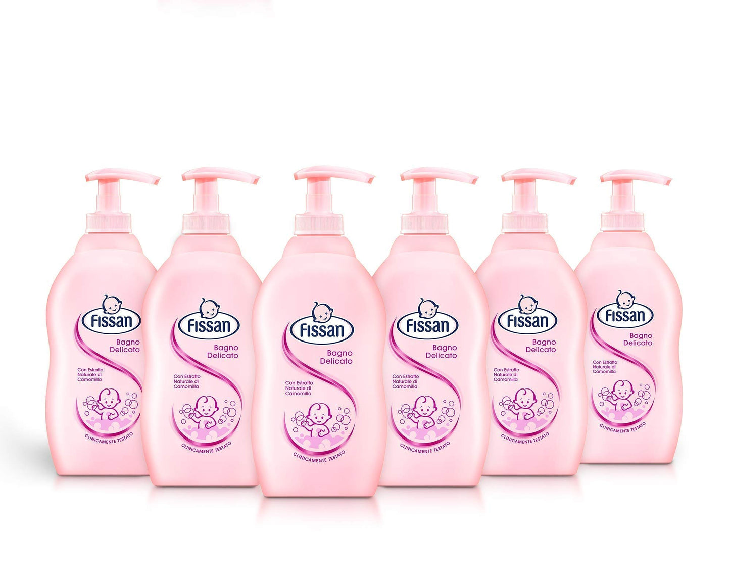 FISSAN - Bagnetto Delicato per Pelle di Neonati e Bambini - 0% Coloranti e Detergenti Solfati - Dermatologicamente Testato - 6 Confezioni - 400ml