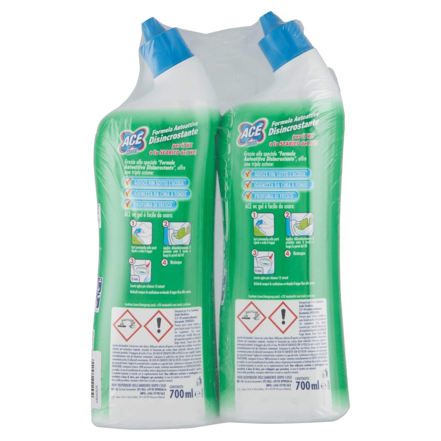 Ace WC Gel Disincrostante - 2 Confezioni da 700 ml