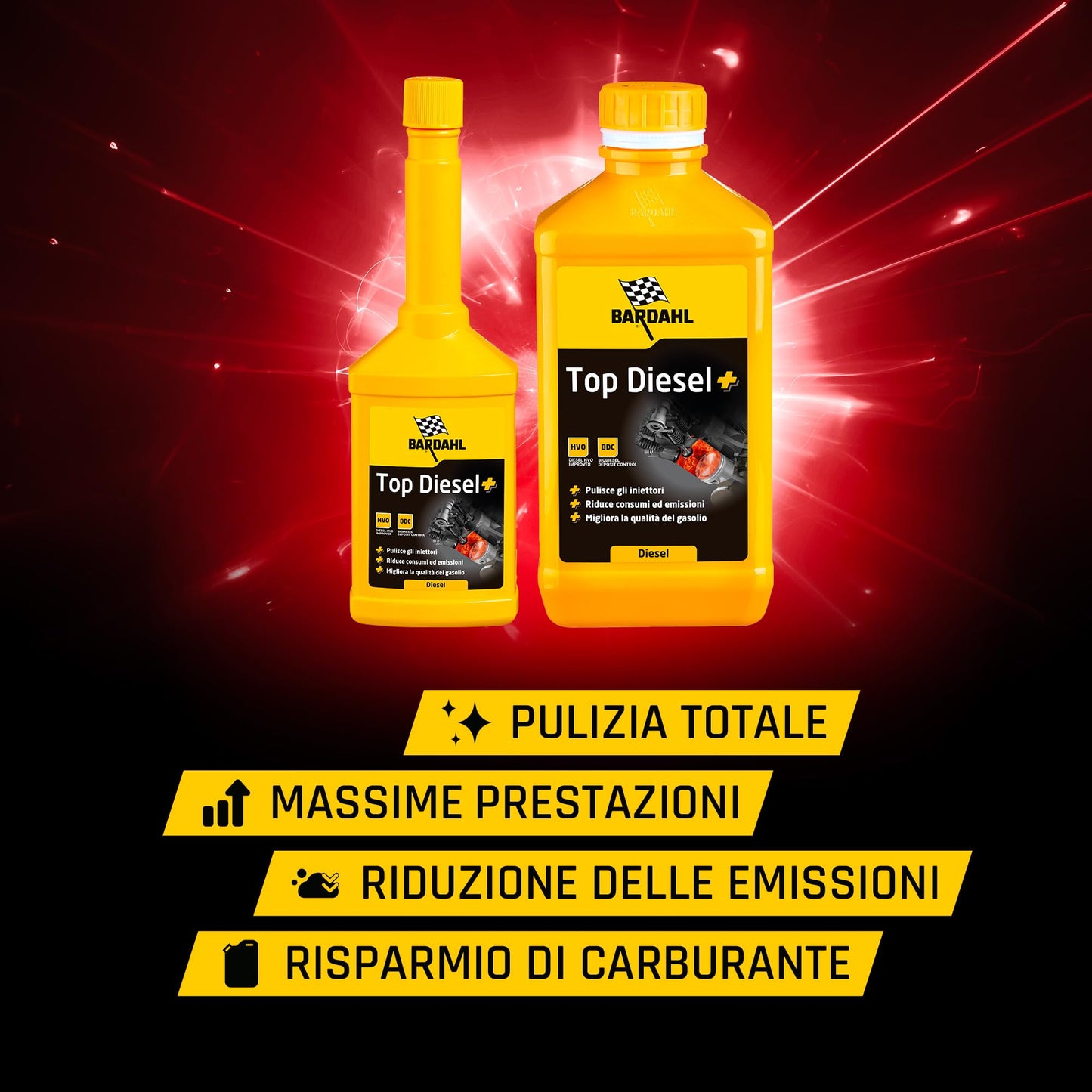 Bardahl - Additivo Top Diesel, Lubrifica la Pompa di Alta Pressione, Protegge Tutto il Sistema di Alimentazione, Riduce i Consumi di Carburante e le Emissioni Inquinanti, 1 Litro