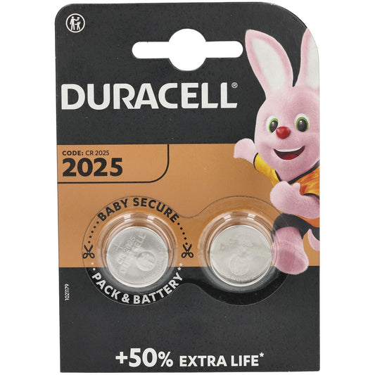 Duracell DL2025B2 Lithium 3V non-rechargeable battery - Non-Rechargeable Batteries (Lithium, Button/coin, 3 V, 2 pc(s), Grey, 22 mm)