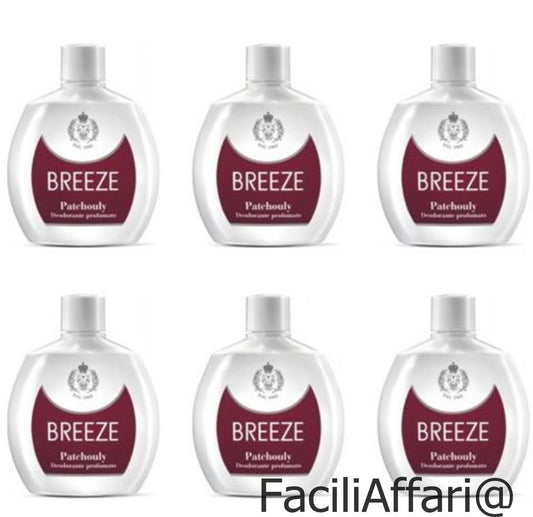 6 Deodoranti Breeze Squeeze Deodorante Profumato Patchouly per il corpo