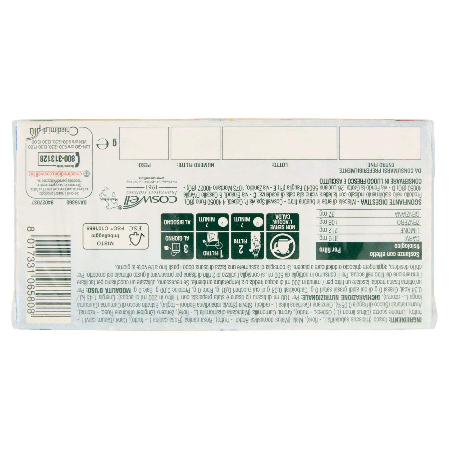 L'Angelica Tisana a Freddo Drenante Anticellulite, 18 Filtri