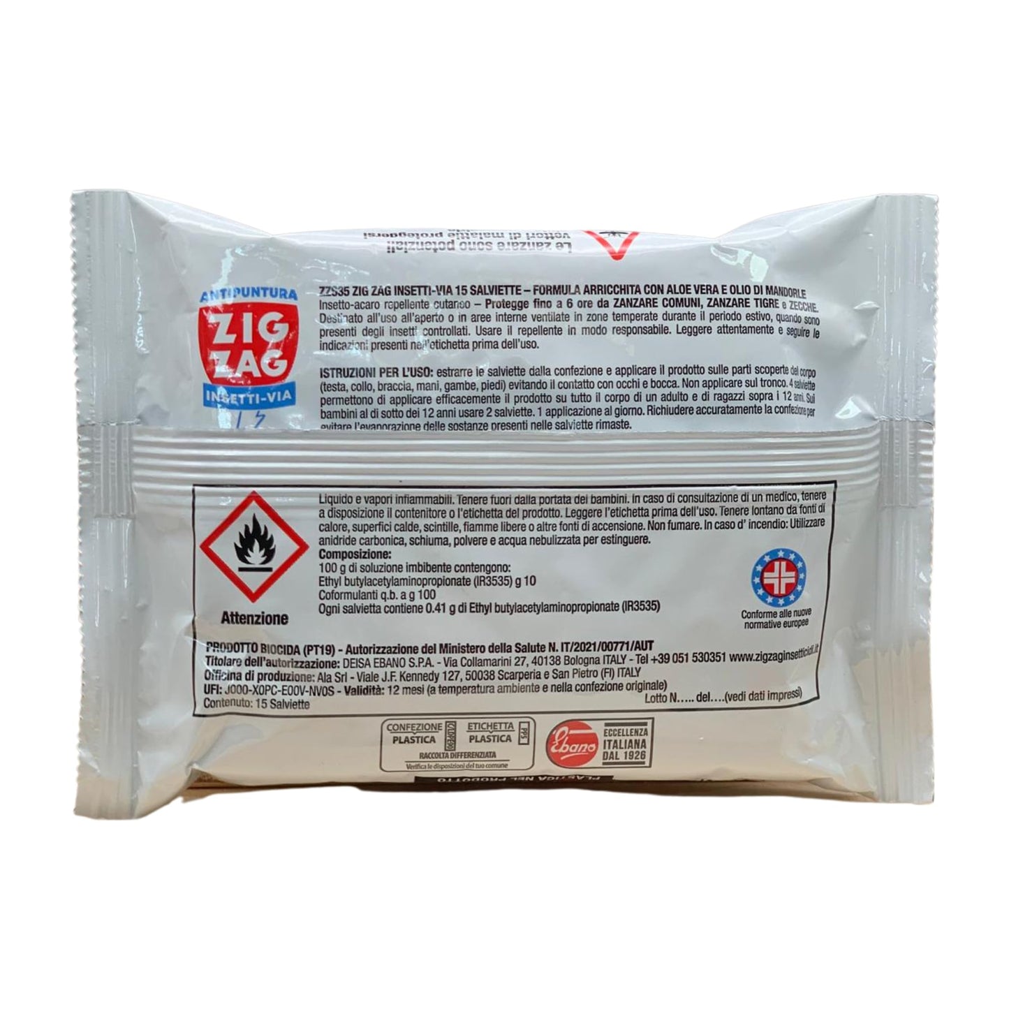 AUTAN PROTEZIONE ATTIVA DI LUNGA DURATA - 3 CONFEZIONI BIPACCO 6X100ML più 1 confezione ZIGZAG Pelli Sensibili salviette antipuntura