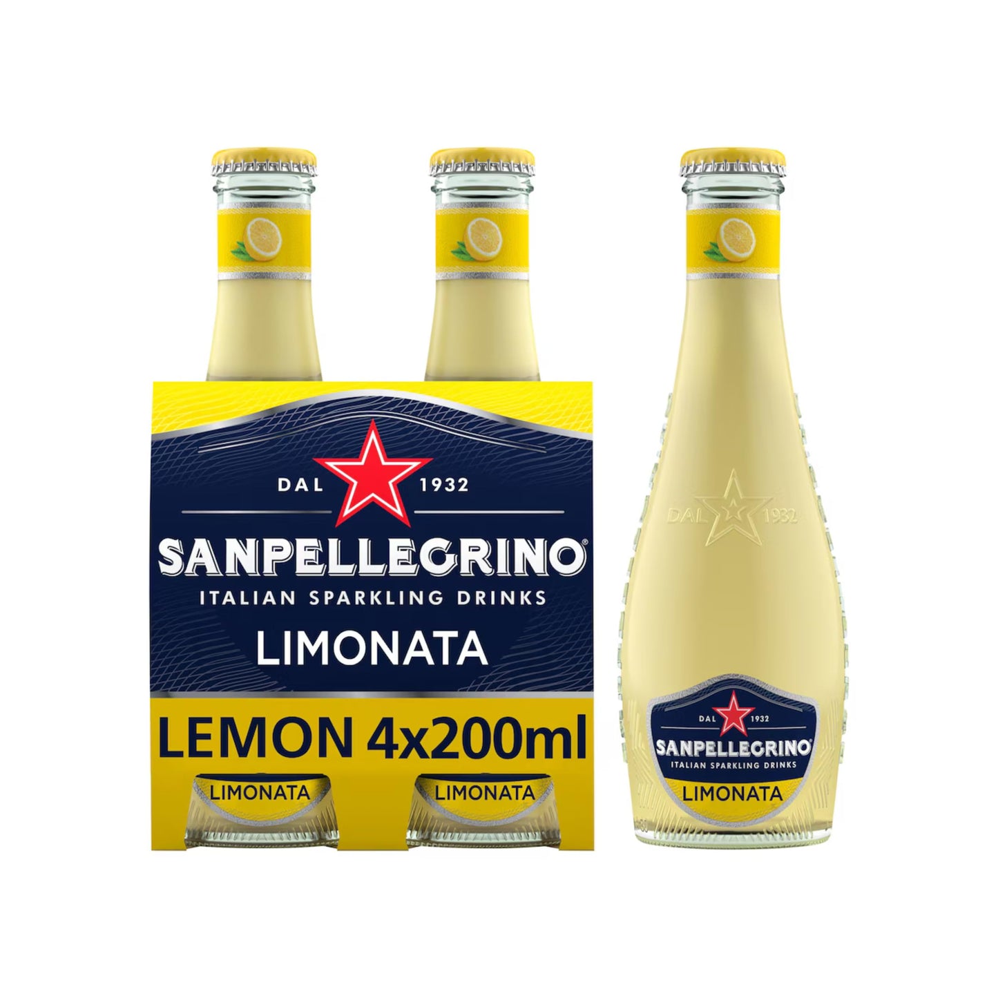 San Pellegrino Limonata 20cl x 24 | Limonata Frizzante in Vetro | Confezione da 24 Bottigliette in Vetro da 200ml
