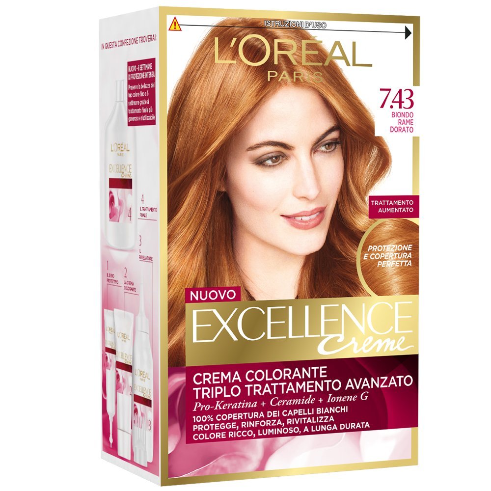 EXCELLENCE Crema Colorante Biondo Rame Dorato 7,43 40 Ml