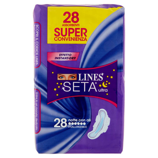 Lines Assorbenti Seta Ultra Notte, 28 Pezzi