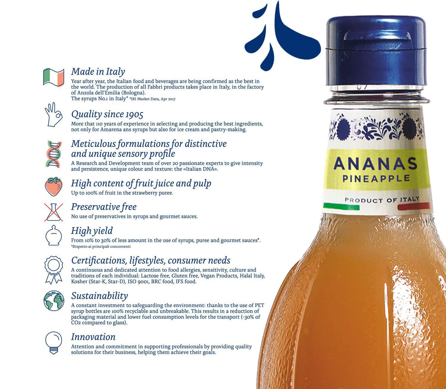 Fabbri Sciroppo "Mixybar" ananas lt.1