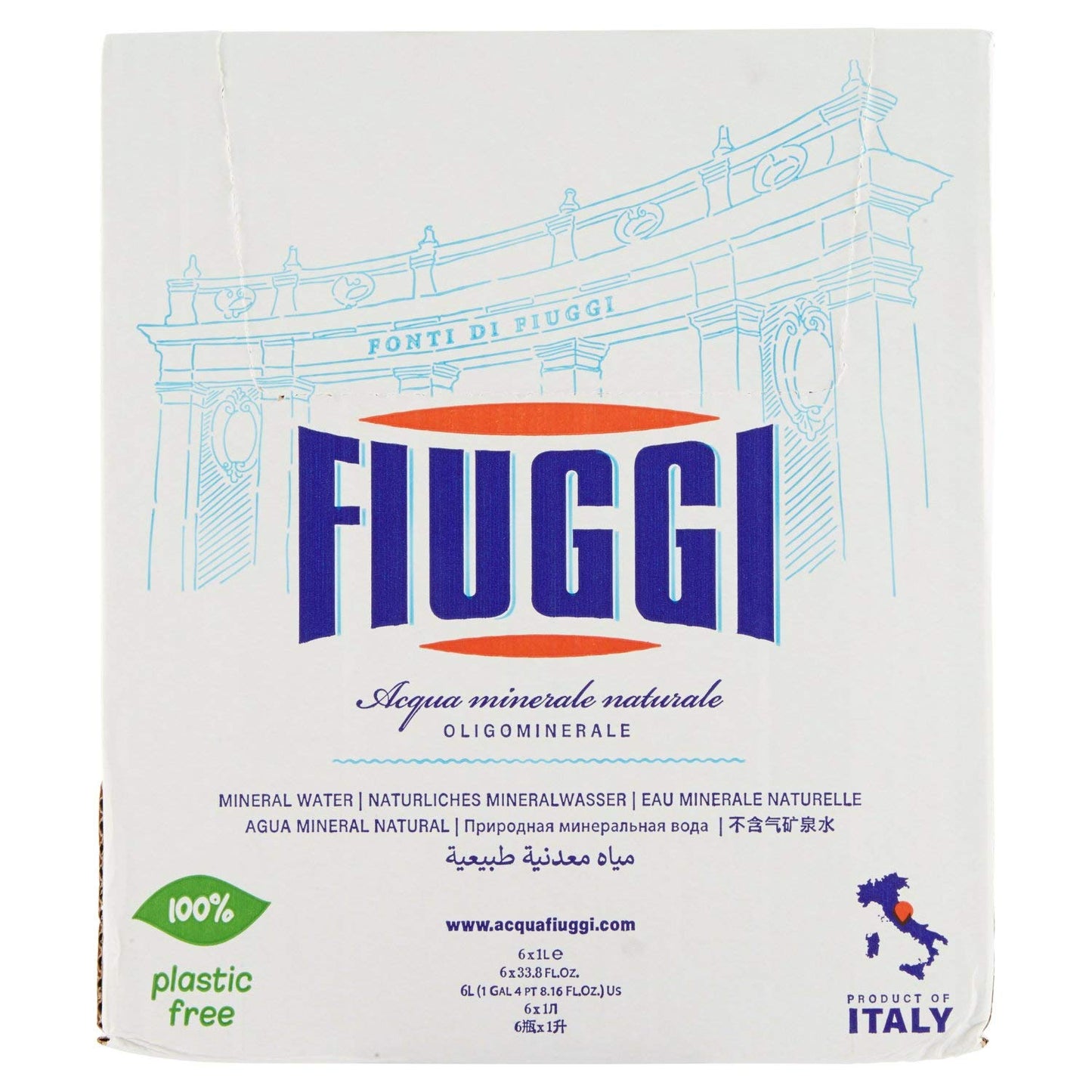 Fiuggi Acqua Minerale Naturele Oligominerale - Confezione da 6 x 1000 ml
