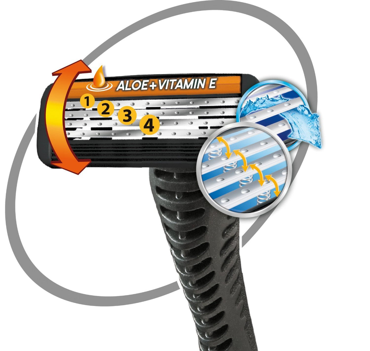 BIC – Set di 10 buste di 4 Rasoi Flex 4 (4 lame) + banda Lubrificante