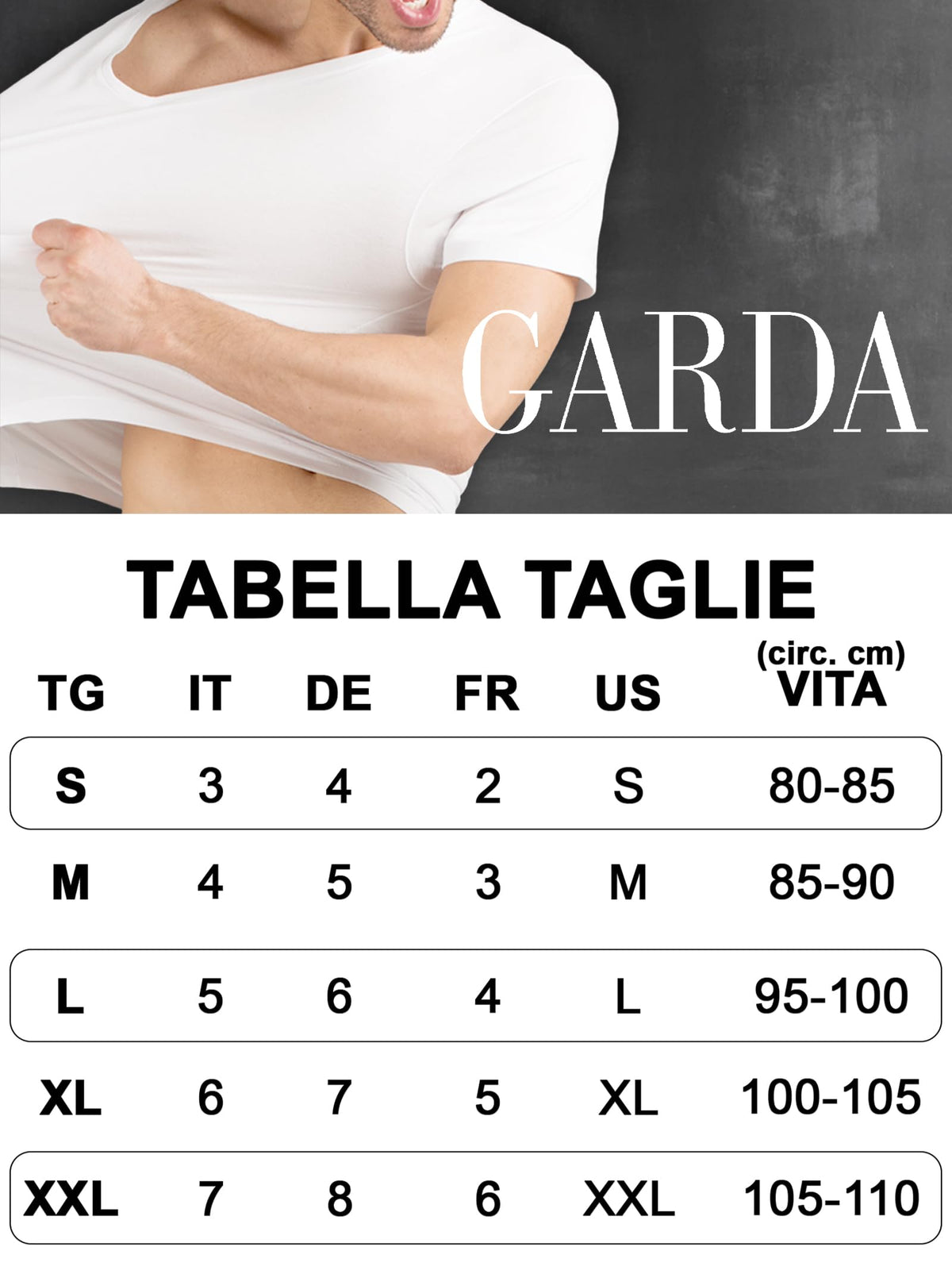 GARDA - 6 Slip Uomo Alto con Apertura, 100% Cotone Filo di Scozia, Slip Alto, Art. 0956