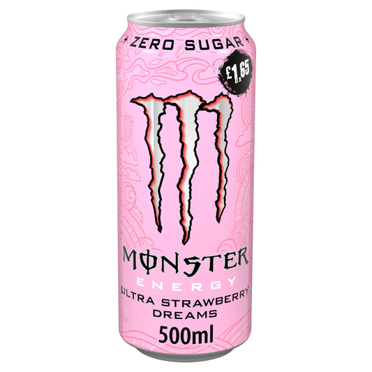 Monster Energy Ultra Strawberry Dreams Energy Drink 12 x 500ml PMP Lattine