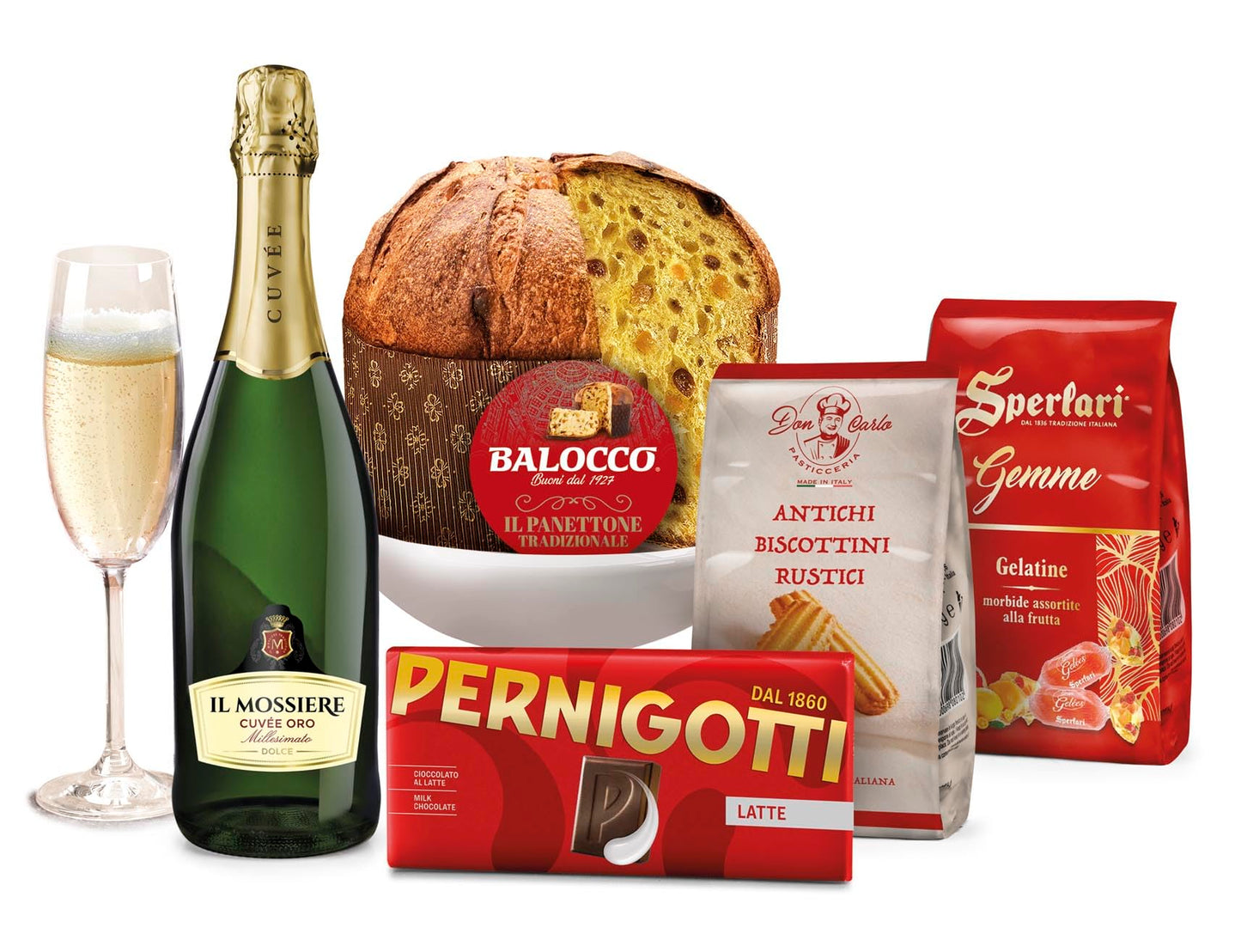 Cesto Natalizio Regalidea “Tanti Auguri” con Specialità Gastronomiche tipiche di alta qualità - Confezione Regalo di Natale Gourmet da 5 Pezzi