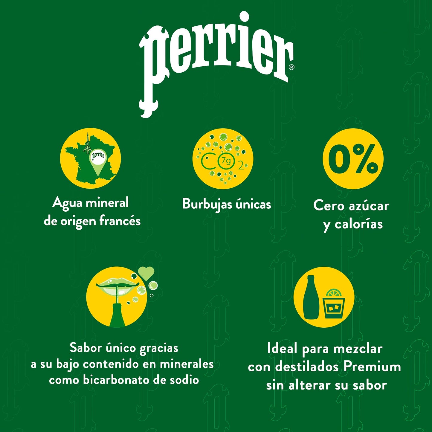 Perrier, Acqua Minerale Frizzante in Vetro - 4 bottiglie da 33cl