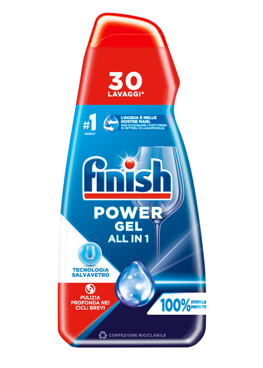 Finish Detersivo per Lavastoviglie Liquido Powergel, 30 Lavaggi, 600ml