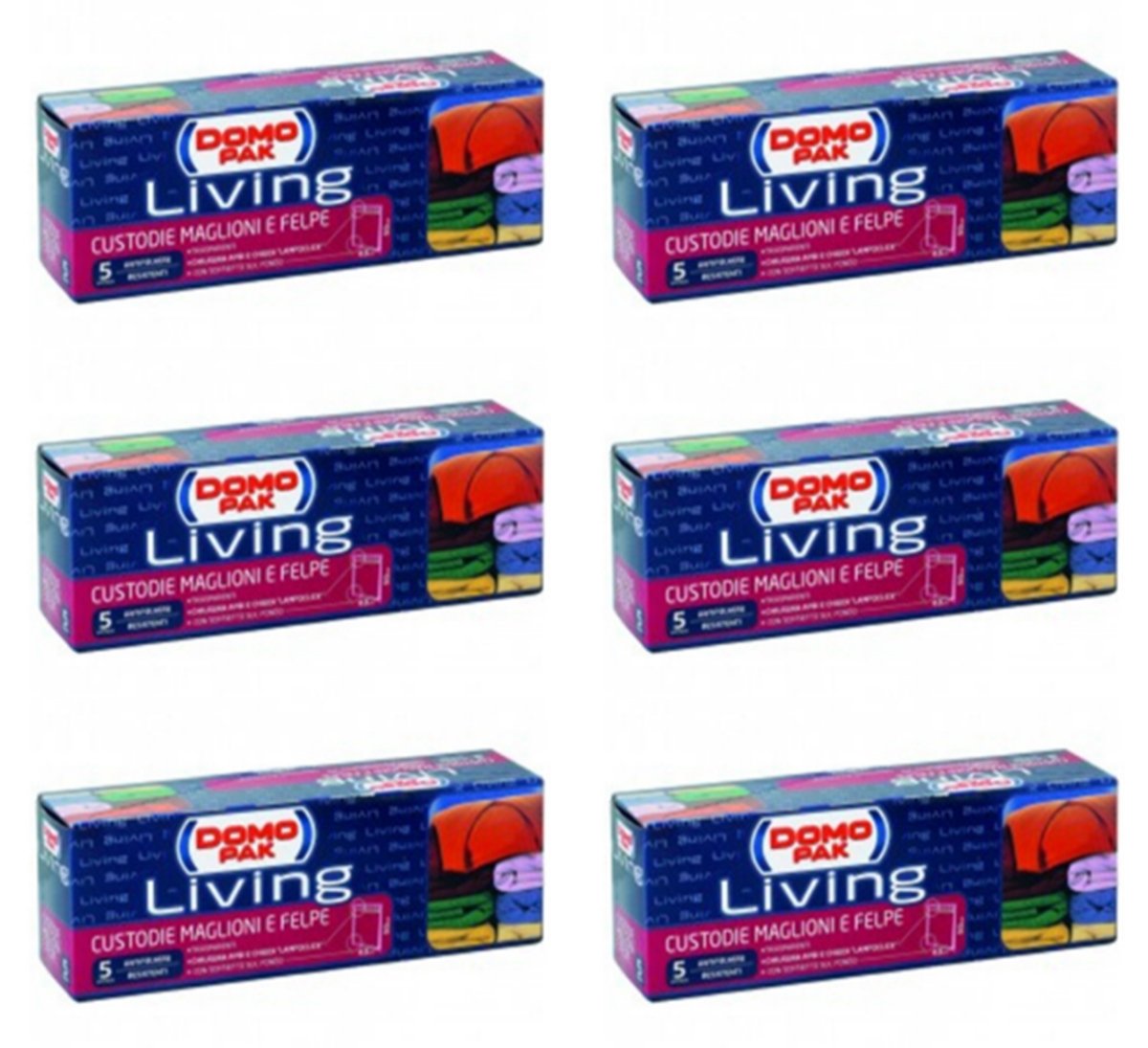 30 Custodie Domopak Living per MAGLIONI E FELPE antipolvere armadi domo pak