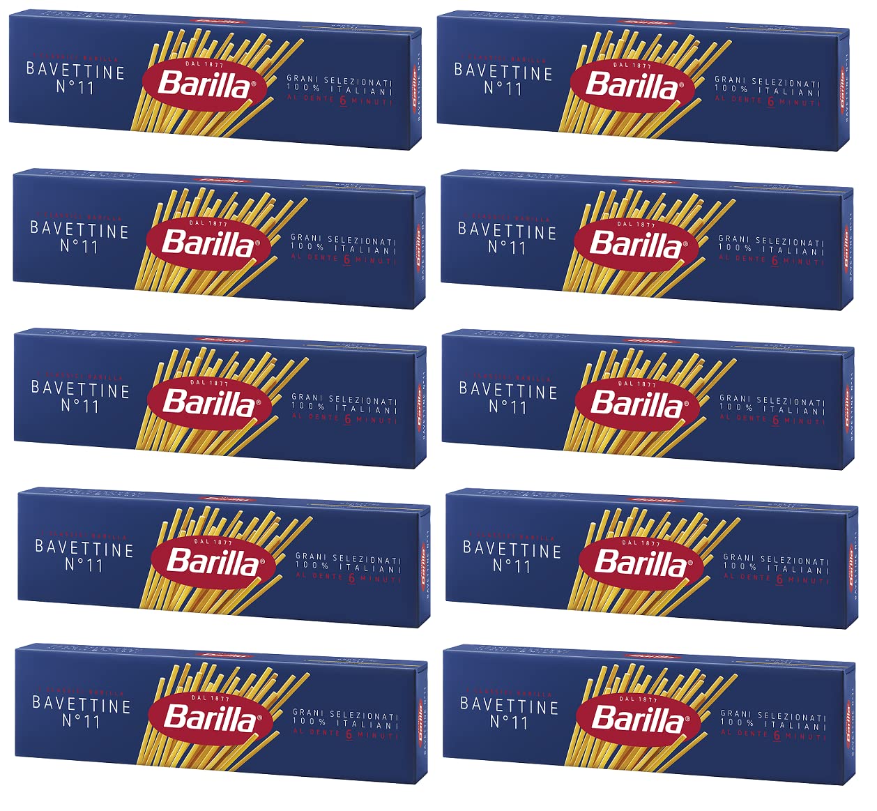10 x Barilla Bavettine No. 11 Italian Pasta 500g