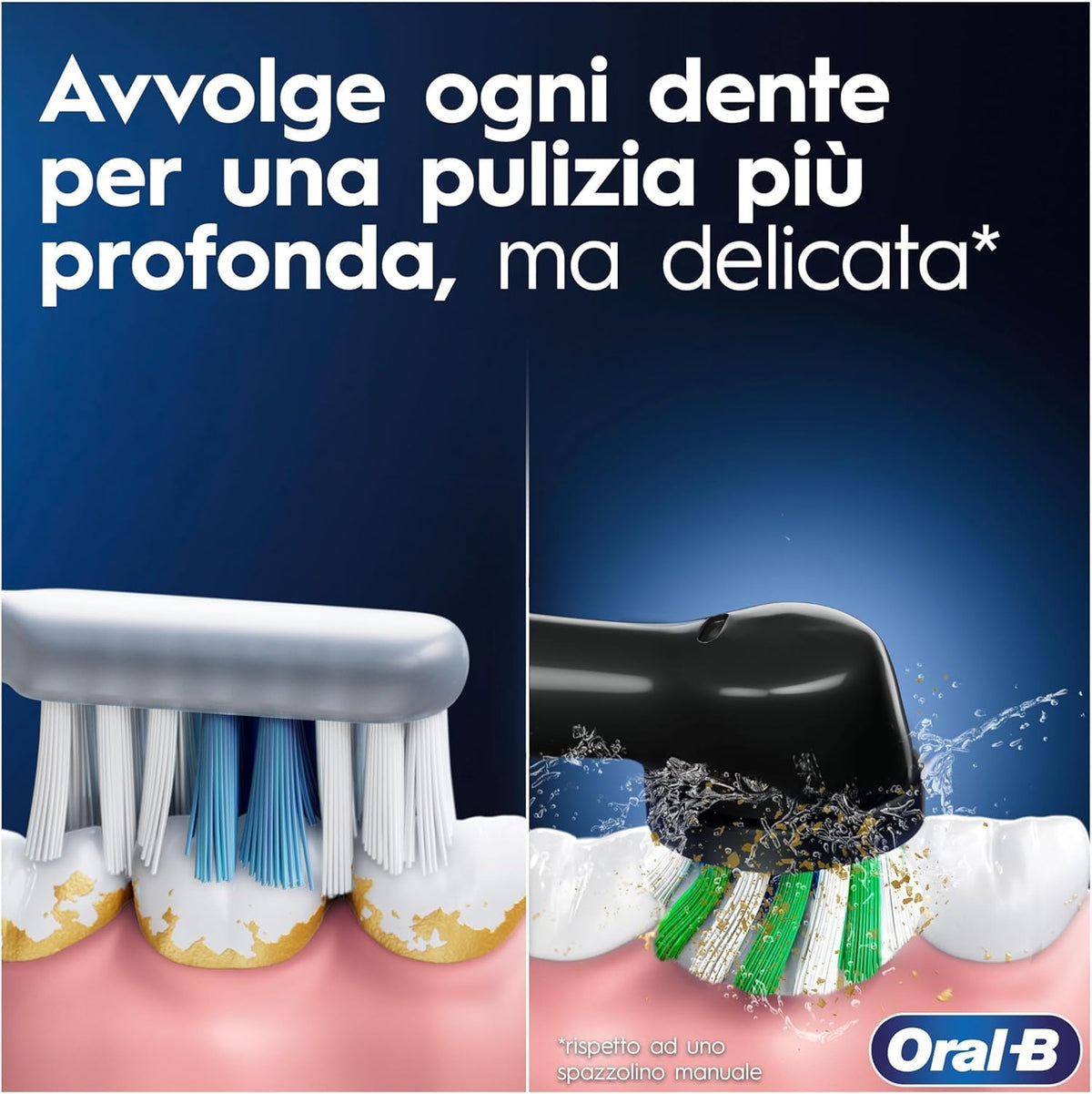 Oral-B Pro Vitality Spazzolino Elettrico Blu, con 1 Testina, Progettato da Braun