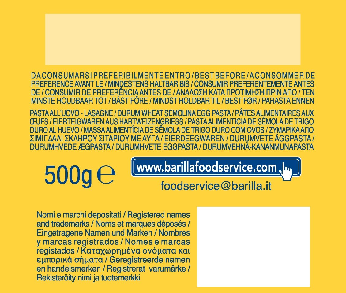 Barilla Emiliane Chef Lasagne all'Uovo – Confezione da 6 (6 x 500 g)