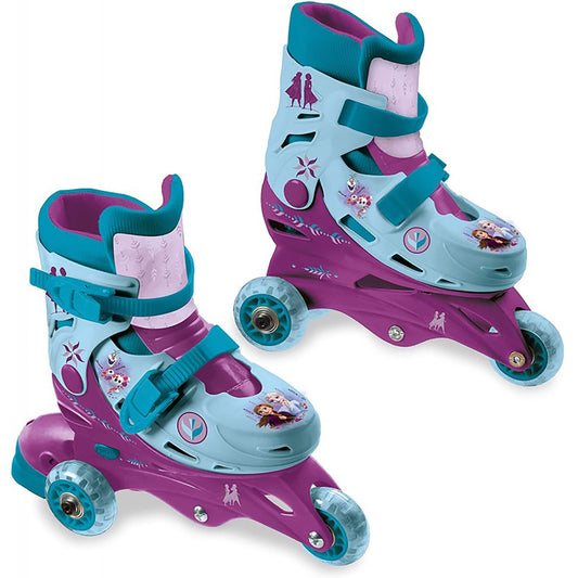 Mondo- 3 in Line Skate Frozen Disney Toys II Skates-Pattini Doppia Funzione Regolabili-Ruote PVC-Roller Bambina-Size S/Mis. 29/32-28299, Multicolore, S, 18278