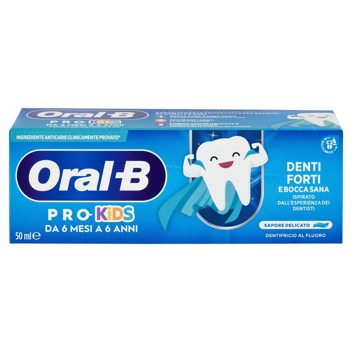 Oral-B Pro-Kids da 6 Mesi a 6 Anni Dentifricio al Fluoro 50 ml