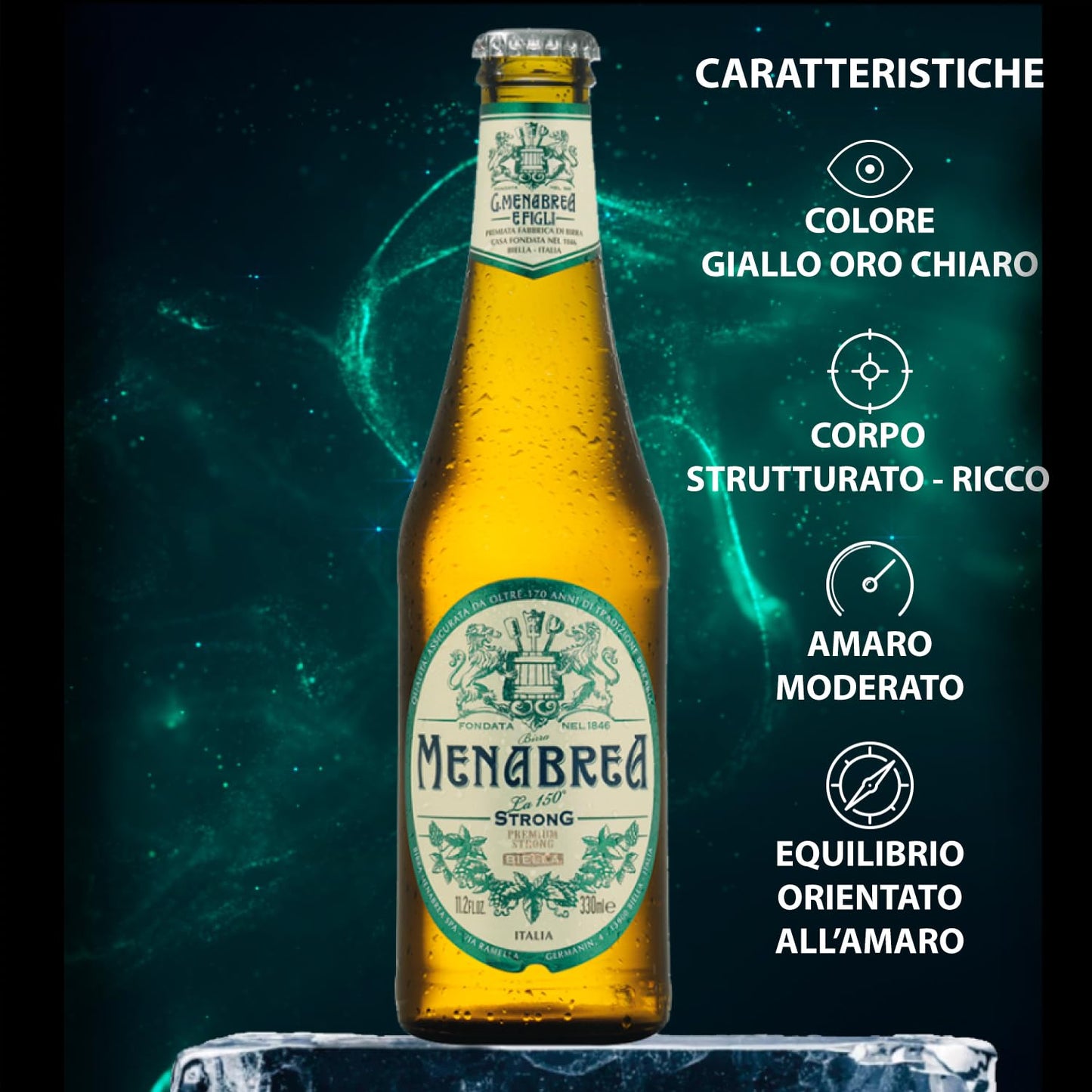 MENABREA - La 150 - Birra Strong - Cartone Da 24 Bottiglie - 330 ml