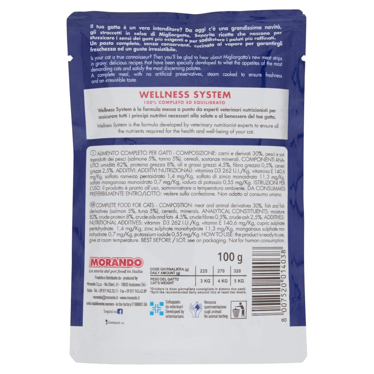 Migliorgatto Pouch strips Salmon and Tuna