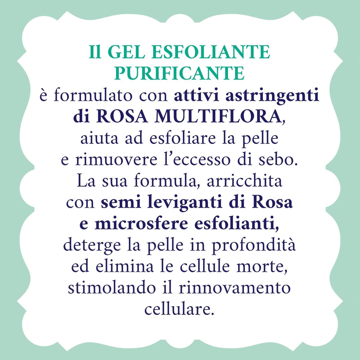 Acqua alle Rose, Gel Esfoliante Quotidiano Purificante per Pelli Normali, Miste o Grasse, Scrub Viso Delicato con Attivi Astringenti di Rosa Multiflora, Deterge, Esfolia e Purifica, 150 ml