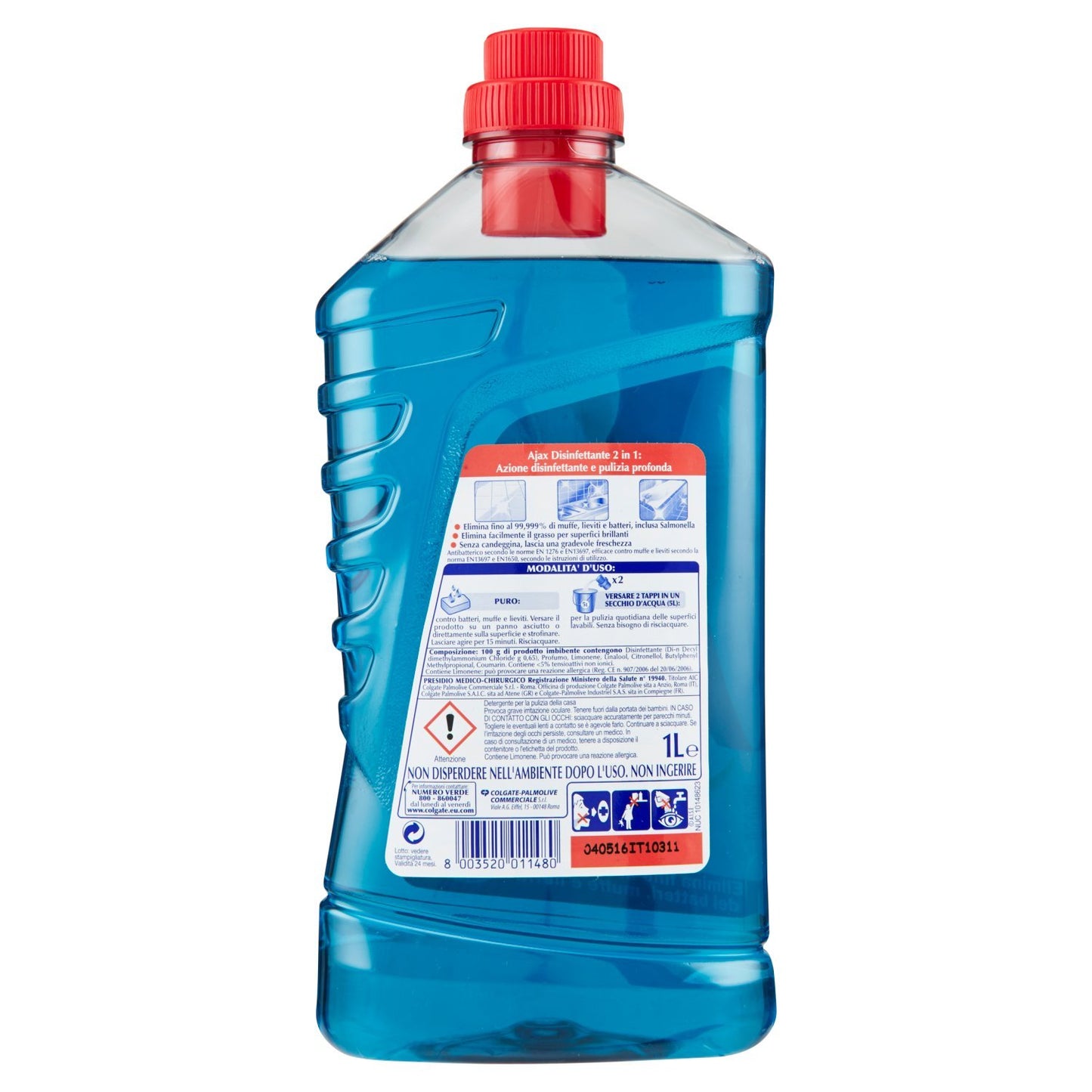 Ajax – Disinfettante, Multi-Superficie – 1000 ml – [Confezione da 8]