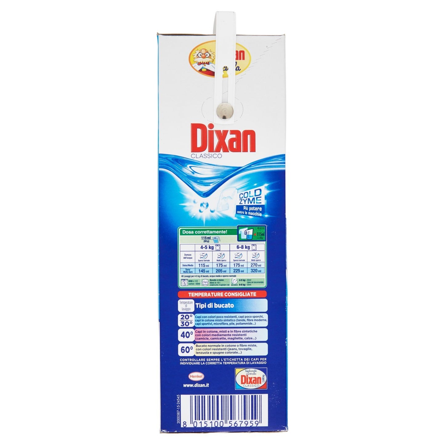 DIXAN 1 x Fustone Classico 40 Misurini 2600 Grammi - Protezione per l'incontinenza - Adult Incontinence Underwear - Prodotto per la pulizia - Protector di Incontinenza - 1 pezzo - 29.5735 millilitro