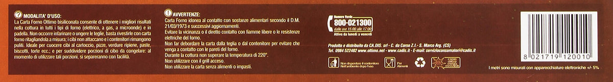 Ottimo - Carta Forno, Antiaderente - 6 Metri [12 pezzi]