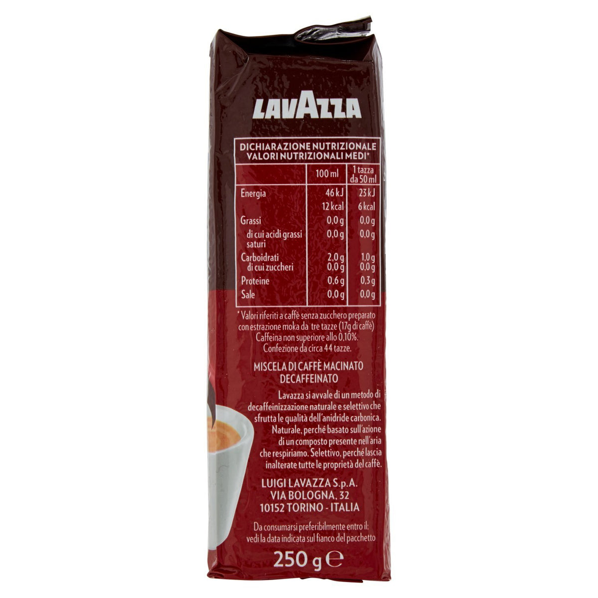 Lavazza Dek Intenso Caffè Macinato Decaffeinato, 250g