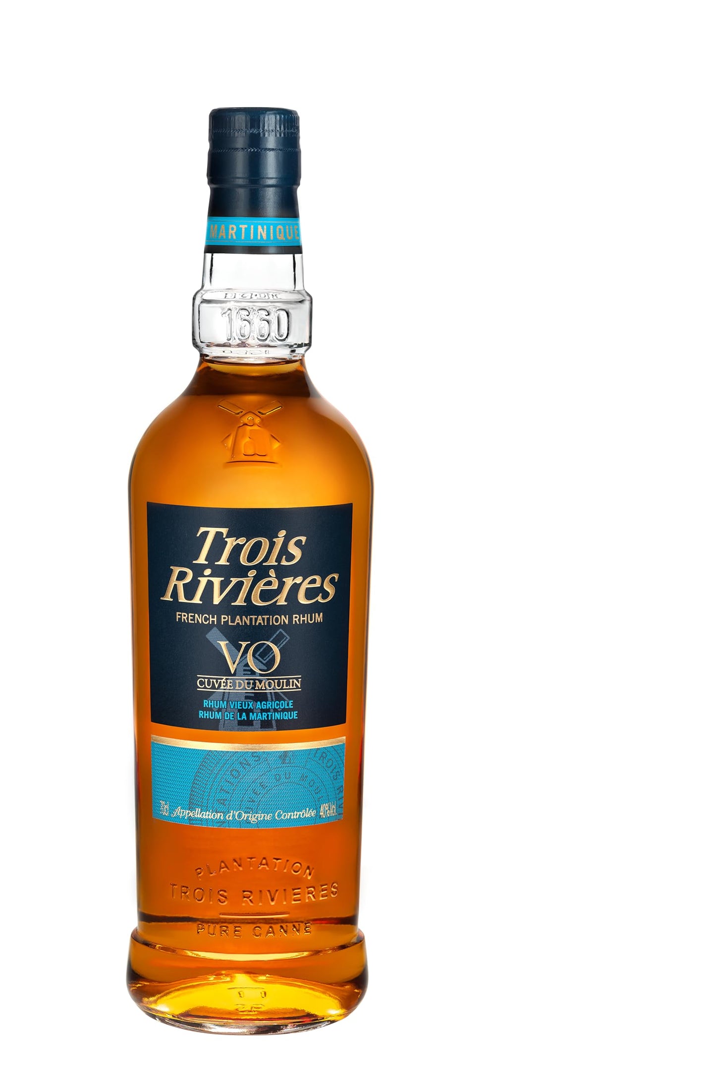 Trois Rivières - V.O. Cuvée du Moulin, 70 cl, Rum Agricolo della Martinica, Invecchiato 3 anni, 40% Vol