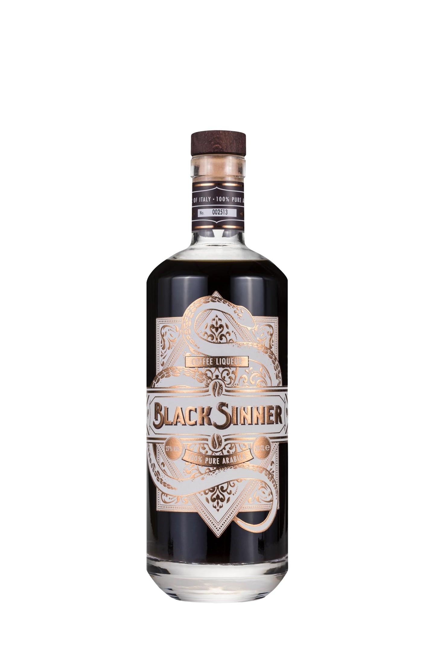 BLACK SINNER - LIQUORE AL CAFFÈ ARABICO PURO TUTTO NATURALE REALIZZATO IN ITALIA,SENZA COLORANTI E AROMI AGGIUNTI - By BRUNO VANZAN - CL.70