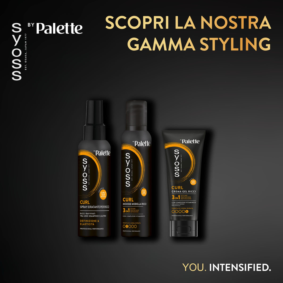Syoss Palette Curl Mousse Modella Ricci 250 ml, Schiuma capelli ricci 3-in-1 che acconcia, protegge e ripara, Spuma capelli ricci con complesso vitaminico adatta per il 'Curly Hair Method'