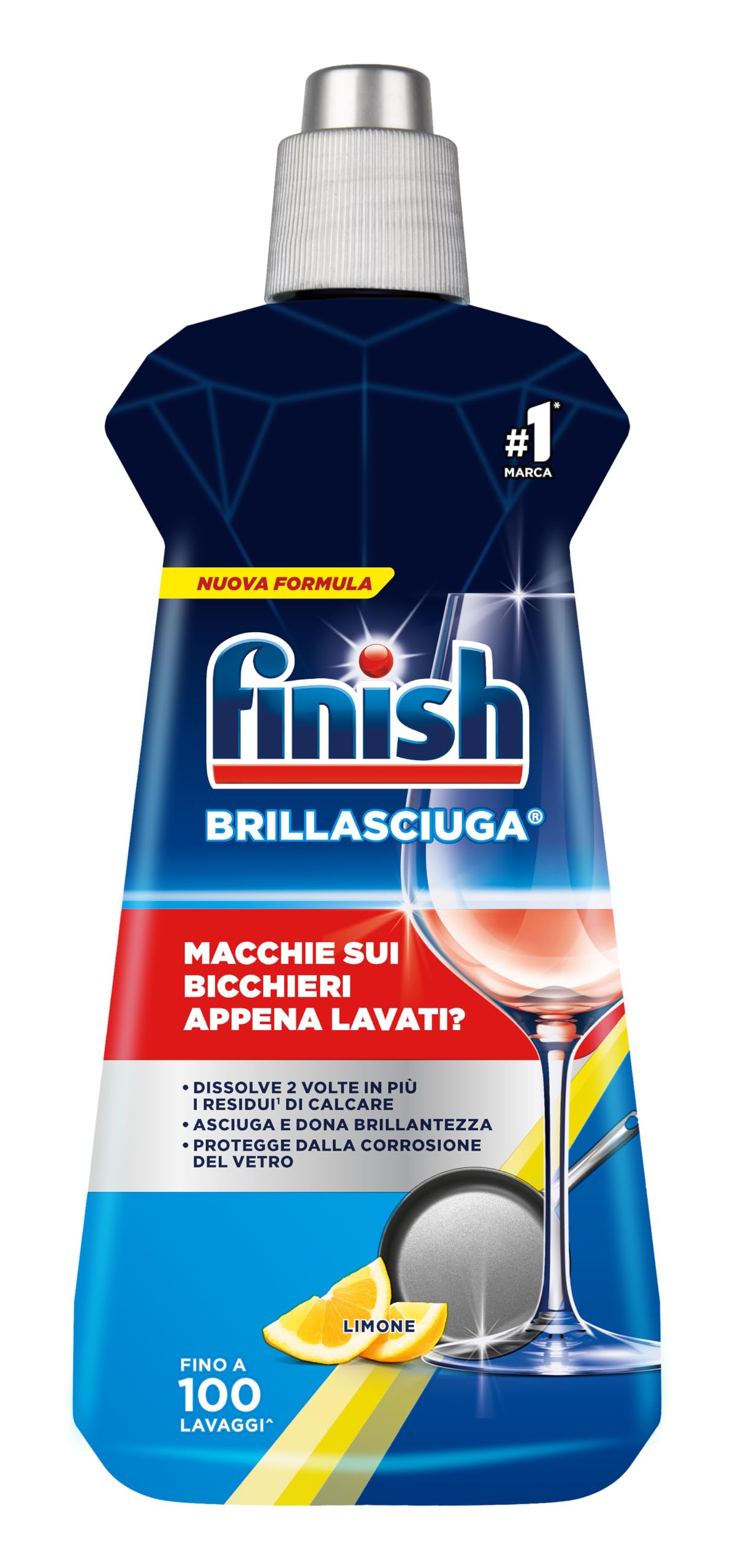 Finish Brillantante, Additivo Lavastoviglie al Limone, 500 ml (Confezione da 3)