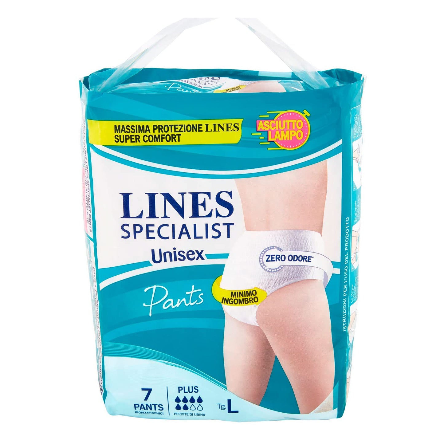 Lines Specialist Pannolone Ipoallergenico, Taglia L, 7 Pezzi