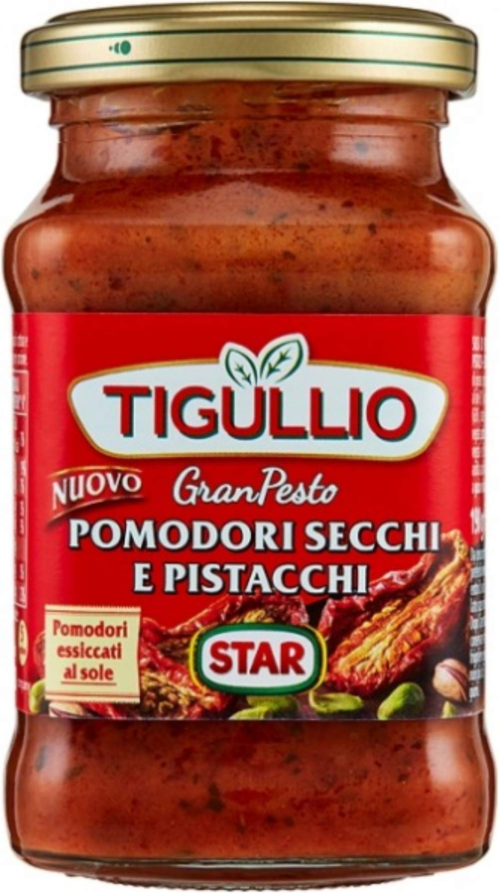 Tigullio: Pesto Pomodori Secchi e Pistacchi - Pesto di Pomodori Secchi e Pistacchi - 6,42 Oncia Fluida (190ml) Confezioni (confezione da 4)
